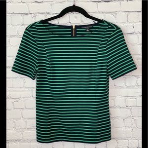 BANANA REPUBLIC Navy and Green Stripes XS Top